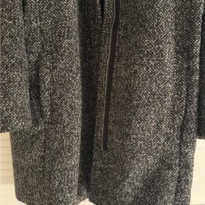 Old Navy Women's Soft Brushed Textured Black and White Funnel Neck Coat Size XL